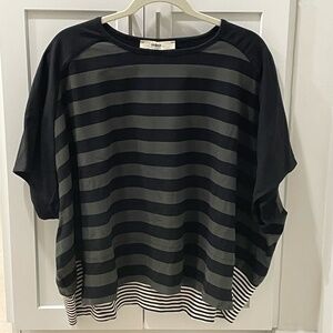 Urban by Alembika Striped Short-Sleeve Top Size S